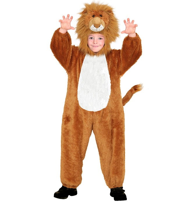 Lion In Soft Plush  Hooded Jumpsuit Withmask 