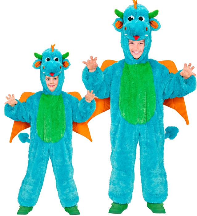Dragon In Soft Plush  Hooded Jumpsuit With Mask 
