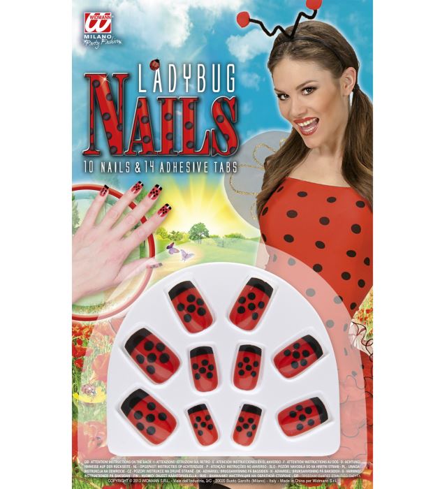 Set Of 10 Ladybug Nails