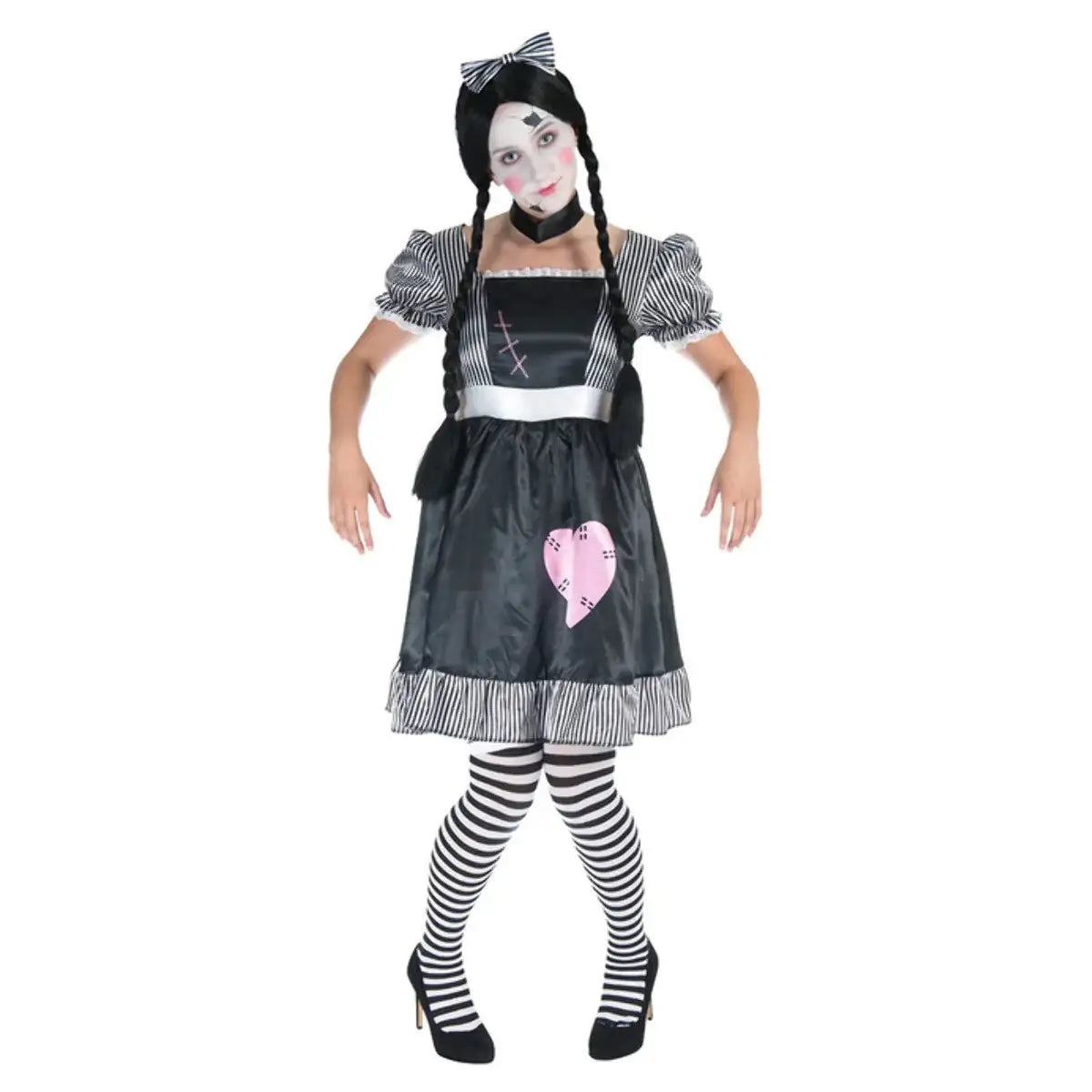 Broken Rag Doll Costume with Dress and Necklace 1