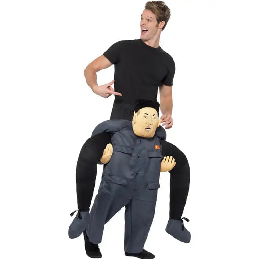 Piggyback Dictator Costume Grey One Piece Suit with Mock Legs 1
