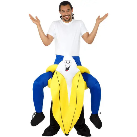 Piggyback Banana Costume Yellow One Piece Suit with Mock Legs 1