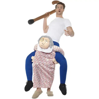 Piggyback Grandma Costume One Piece Suit with Mock Legs 1