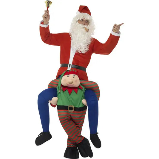 Piggyback Elf Costume Green One Piece Suit with Mock Legs 1