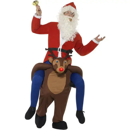Piggyback Reindeer Rudolf Costume Brown 1