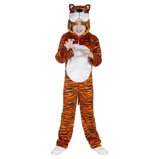 Tiger Costume Kids Dress Up Jumpsuit with Hood 1