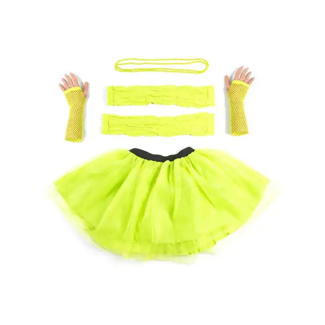 Green Tutu with Necklace Legwarmers and Fishnet Gloves 1