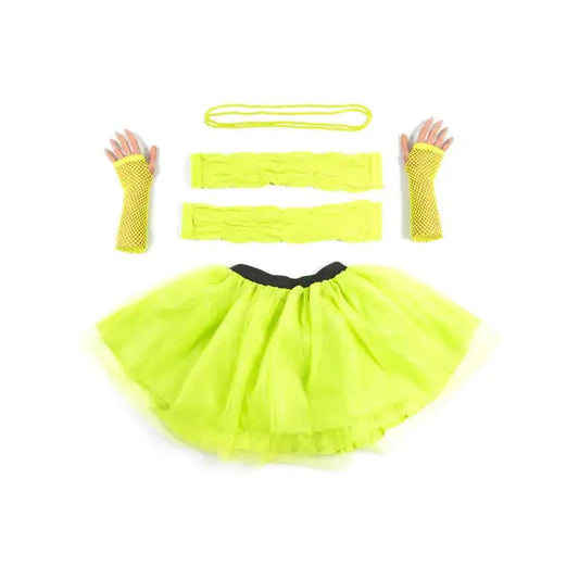 Green Tutu with Necklace Legwarmers and Fishnet Gloves 1