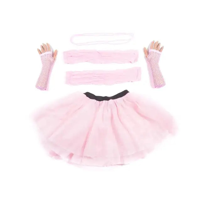 Baby Pink Tutu with Necklace Legwarmers and Fishnet Gloves 1