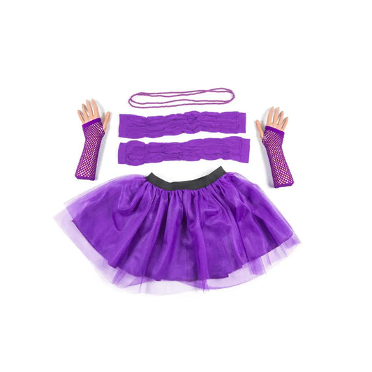 Purple Plus Size Tutu with Necklace Legwarmers and Fishnet Gloves 1