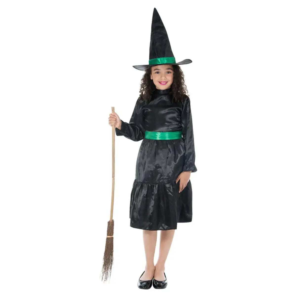 Wicked Witch Costume Black and Green Dress with Hat 1
