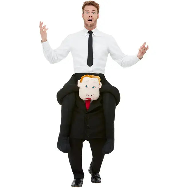 Piggyback Comrade Costume Black One Piece Suit and Mock Legs 1