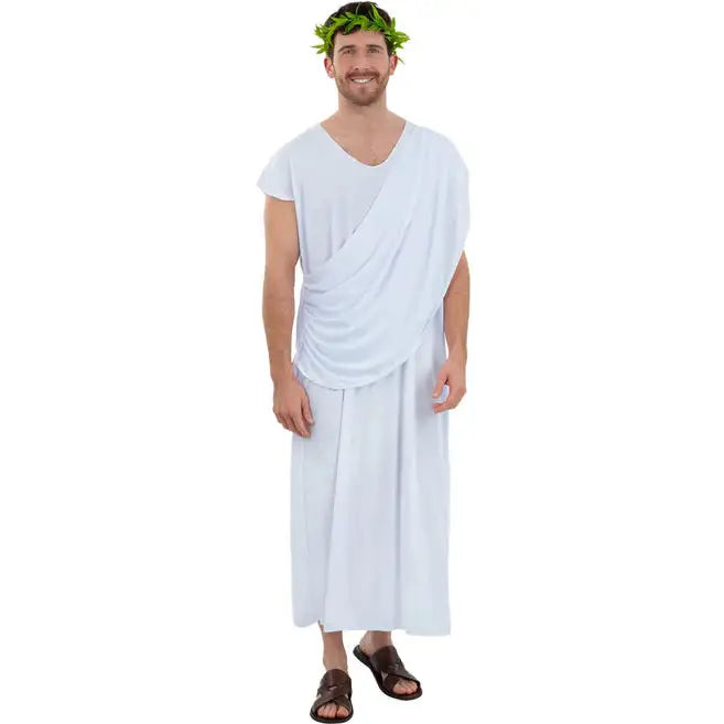 Toga Costume Unisex White Roman Toga Robe 1