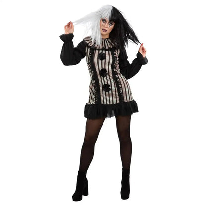 Dark Vintage Clown Costume Circus Dress and Neck Ruffle 1
