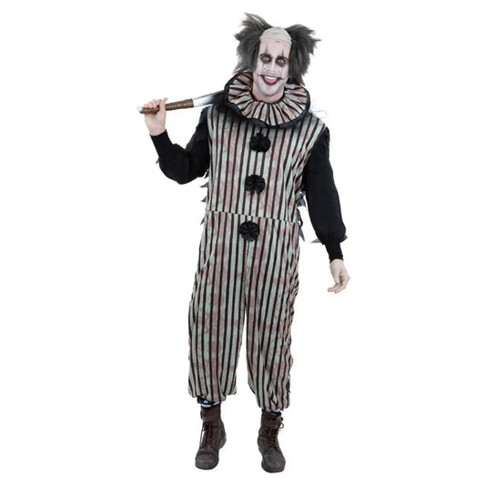 Dark Vintage Clown Costume Jumpsuit and Neck Ruffle 1