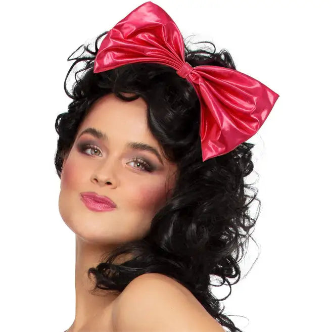 80s Metallic Pink Bow Headband 1