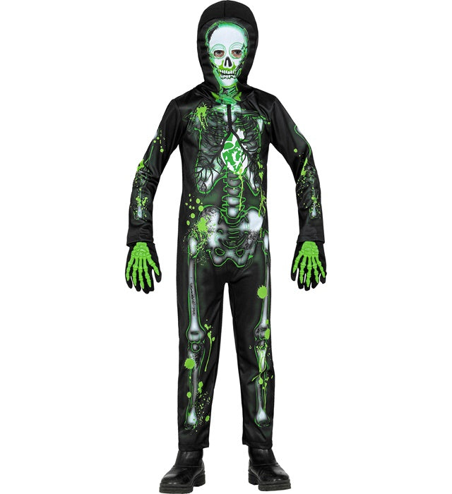 Toxic Skeleton  Jumpsuit, Hooded Mask 