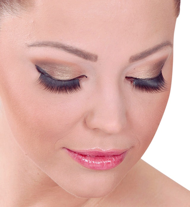 Black Thick Eyelashes In Box With Glass Bottle Glue