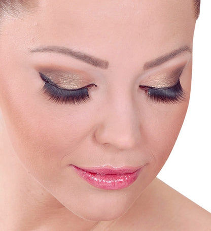 Black Thick Eyelashes In Box With Glass Bottle Glue