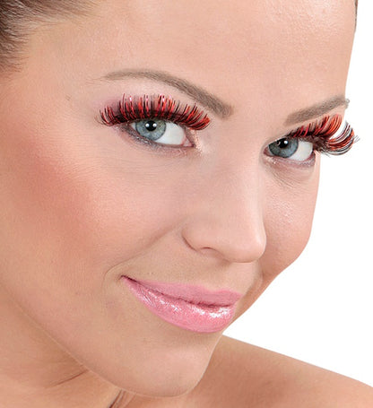 Eyelashes With Tinsel  4 Colors Assorted - In Box With Glass Bottleglue