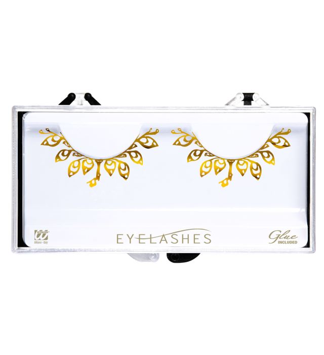 Gold Fashion Tattoo Eyelashes In Box With Glass Bottle Glue