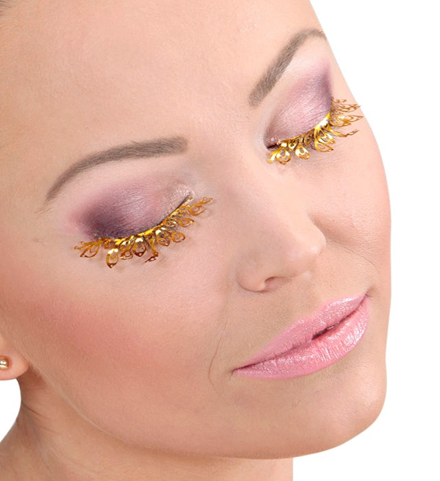 Gold Fashion Tattoo Eyelashes In Box With Glass Bottle Glue