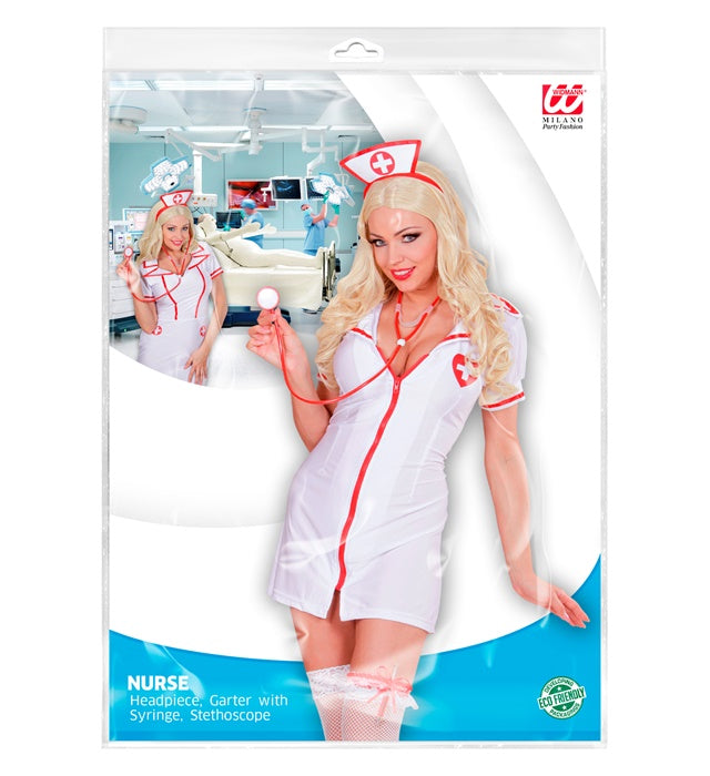 Nurse Set  Headpiece, Garter With Syringe, Stethoscope 