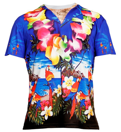 Hawaiian  Photorealistic Sublimation Printed T-Shirt 