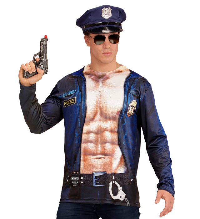 Police Officer  Photorealistic Sublimation Printed Long Sleeve T-Shirt 