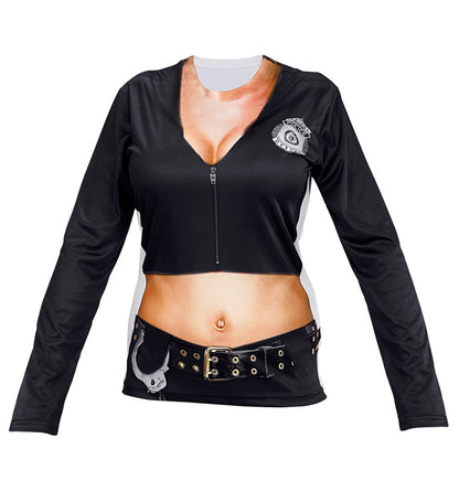 Police Officer  Photorealistic Sublimation Printed Long Sleeve T-Shirt 