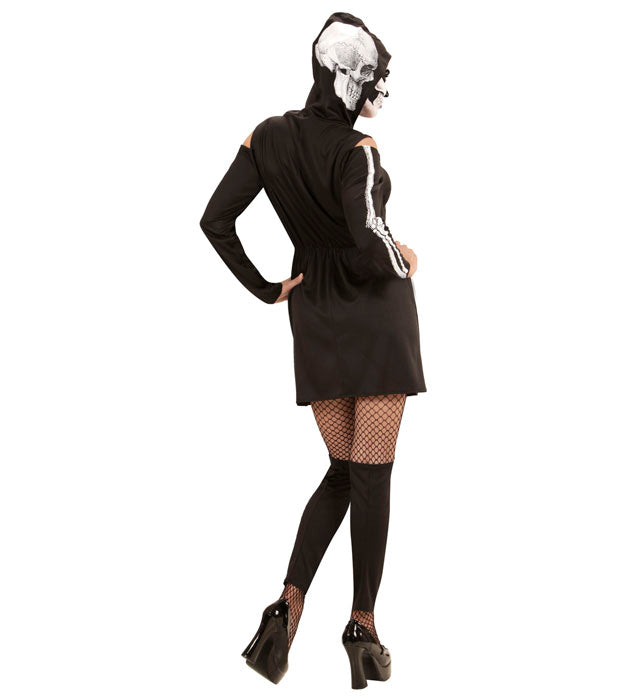 Skeleton  Hooded Dress, Thigh High Leggings 