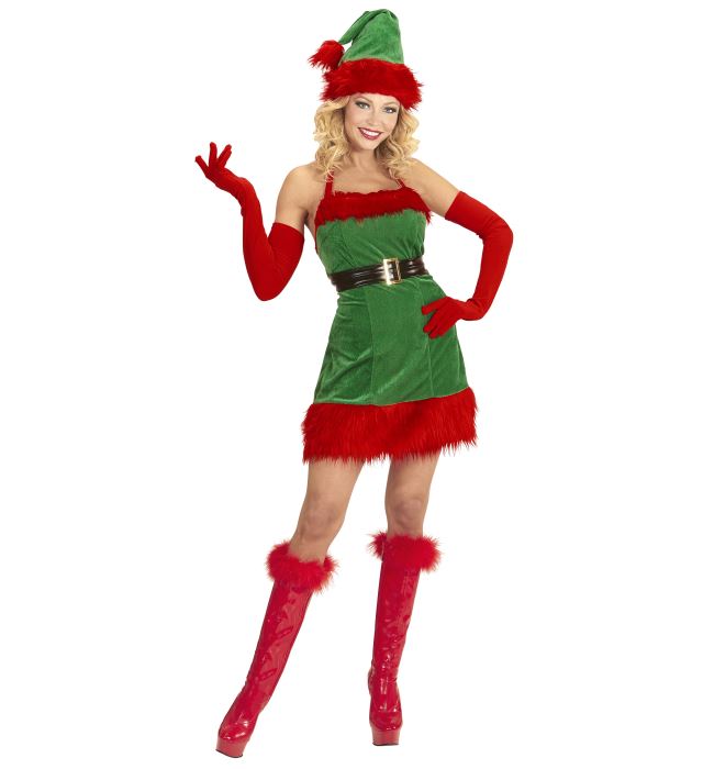 Santa'S Little Helper Elf  Dress, Belt, Hat 