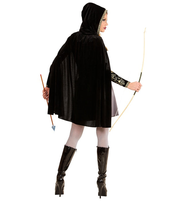 Archer  Dress, Belt, Sash With Buckle, Arm Bands, Hooded Cape 