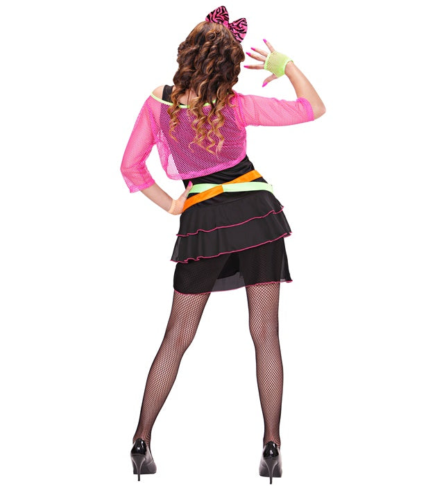 The 80S Groupie  Dress, Mesh Shirt, Belt, Bow Headband 