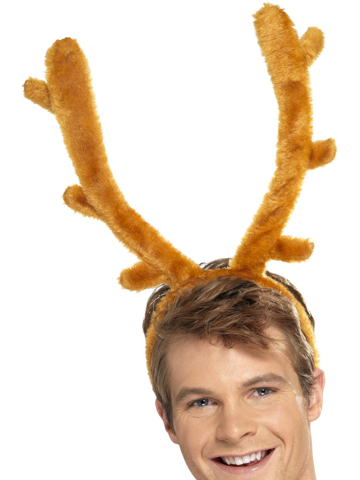 Stag Night Horns Brown Headband Adult Costume Accessory 1