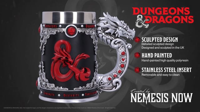 Dungeons Dragons Fantasy Role Play Die D20 Tankard 15.5cm 9