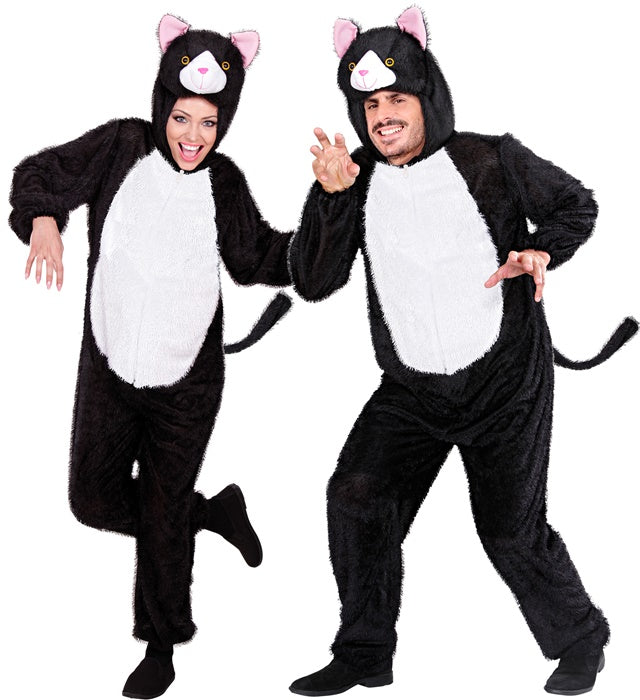Funny Cat  Hooded Jumpsuit With Mask 