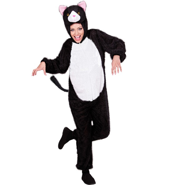 Funny Cat  Hooded Jumpsuit With Mask 