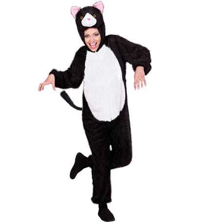 Funny Cat  Hooded Jumpsuit With Mask 