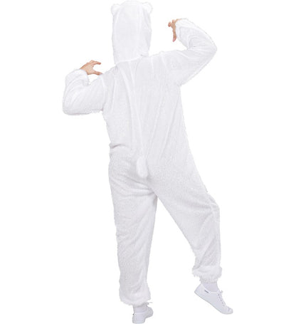 Funny Polar Bear  Hooded Jumpsuit With Mask 