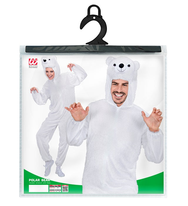 Funny Polar Bear  Hooded Jumpsuit With Mask 