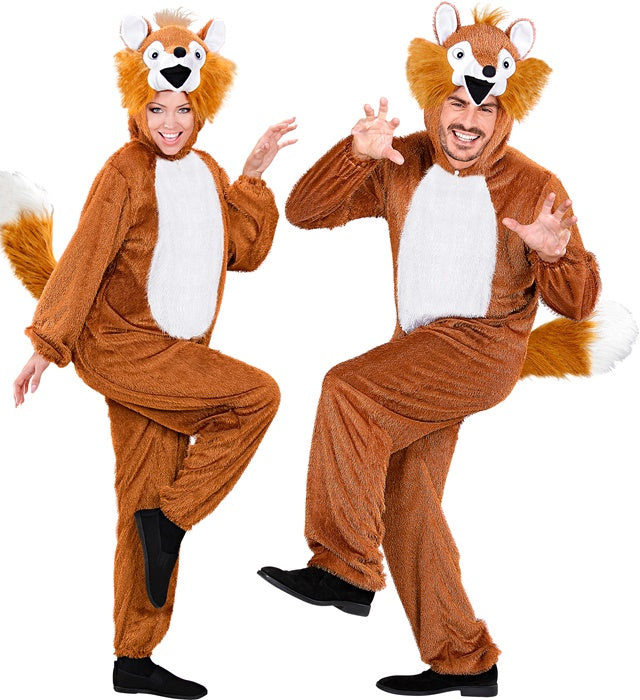 Funny Fox  Hooded Jumpsuit With Mask 