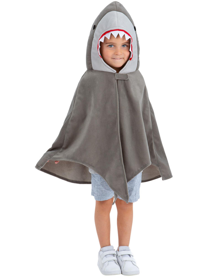 Shark Cape Kids Grey Costume with Teeth Hood 2