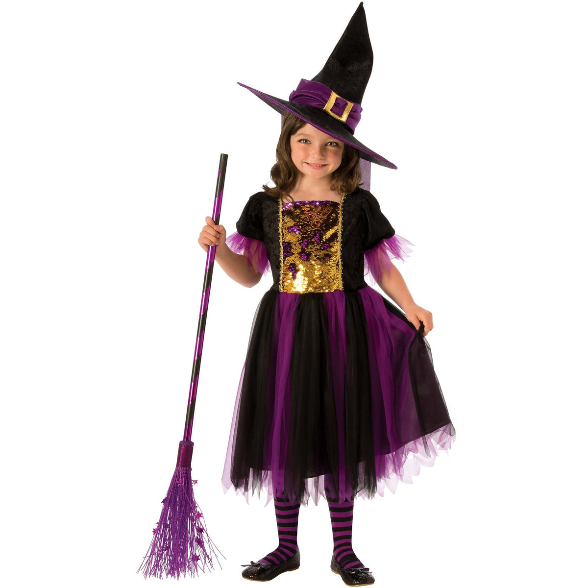 Magic Witch Black Dress and Hat for Girls 1