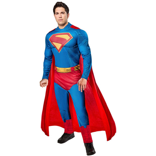 Superman Mens Costume Deluxe Jumpsuit Cape Superhero 1