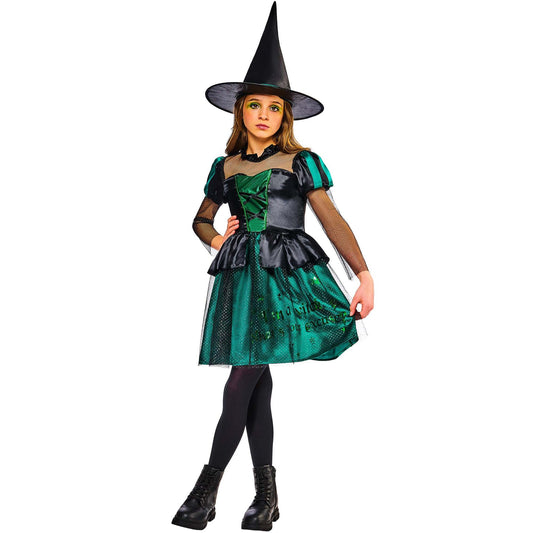 Wicked Witch Costume Dress and Hat for Girls 1