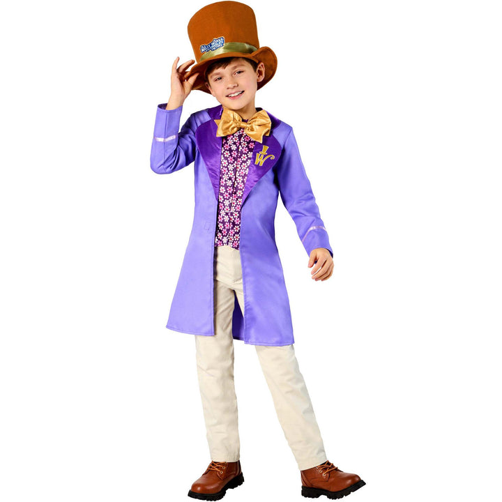 Willy Wonka Boy Chocolate Factory Costume Top with Hat 1