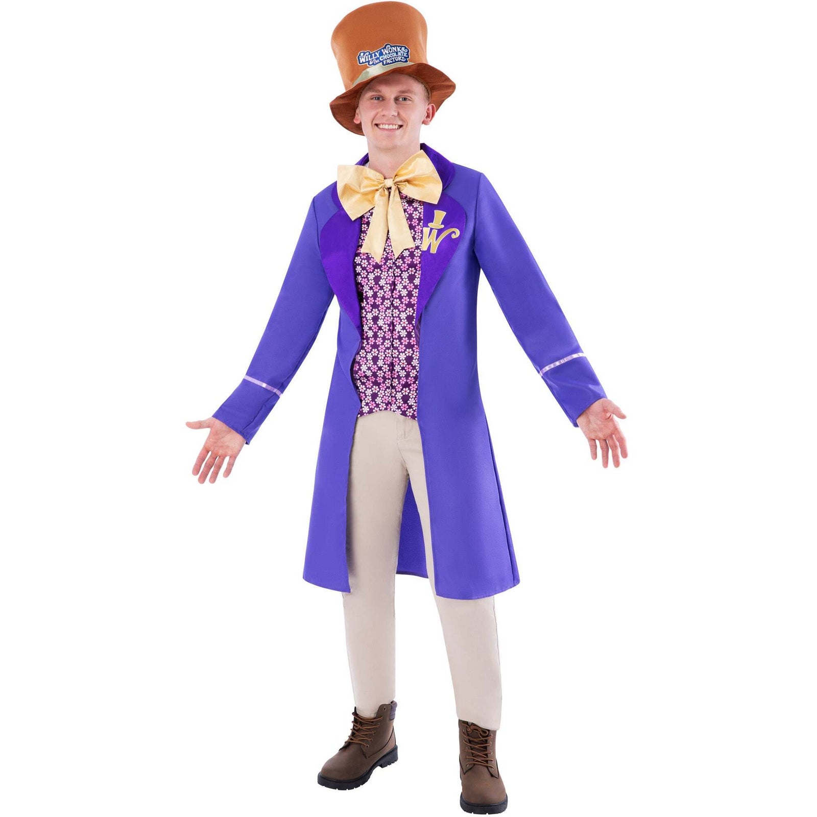Willy Wonka Costume for Men Top and Hat 1