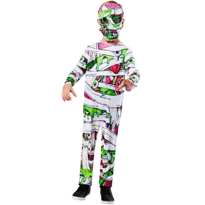 Pop Art Mummy Kids Costume Jumpsuit and Mask for Halloween 1