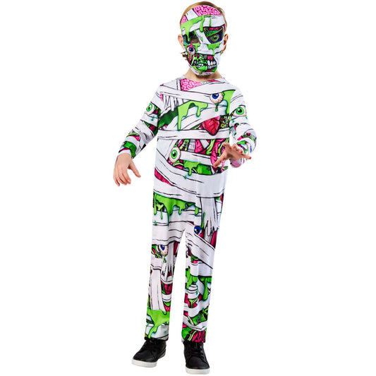 Pop Art Mummy Kids Costume Jumpsuit and Mask for Halloween 1